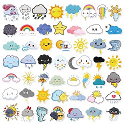 50Pcs Weather Theme PVC Self-Adhesive Cartoon Stickers, Waterproof Decals for Party Decorative Presents, Kid's Art Craft, Colorful, 40~80mm