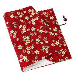 Cubiertas de libros de tela con patrón de sakura, envolturas de cuaderno, Rectángulo, ladrillo refractario, 214x164x3mm