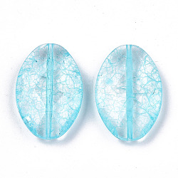 Transparent Crackle Acrylic Beads, Oval, Light Sky Blue, 30x20x7mm, Hole: 1.5mm