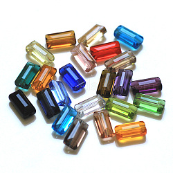 Imitation österreichischen Kristallperlen, Klasse aaa, facettiert, Rechteck, Mischfarbe, 8x14x5.5 mm, Bohrung: 0.9~1 mm