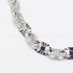 304 Stainless Steel Chains Fancy Mariner Link Chains for Women Jewelry Making, Unwelded, Stainless Steel Color, 8x4x1mm