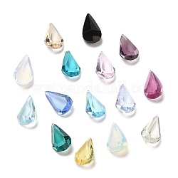 Cabujones de cristal de rhinestone, lágrima, facetados, color mezclado, 10x7x4~4.5mm