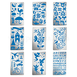 Benecreat 9 Art Stahlschneidwerkzeuge Schablonen, für DIY Scrapbooking / Fotoalbum, Dekorative Prägepapierkarte aus Papier, Gemischte Muster, 10.1x17.7x0.05 cm, 9styles, 1pc / style, 9 Stück / Set