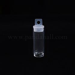 Tubos de contenedores de perlas de polipropileno (pp), botella, Tubos colgantes para almacenamiento de perlas de semillas, Claro, 6.7x1.95 cm, agujero: 6 mm, capacidad: 10ml (0.34 fl. oz)