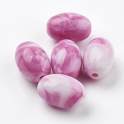 Perles acryliques, style de pierres fines imitation, ovale, orchidée, 17x11.5~12mm, Trou: 2mm, environ 330 pcs/500 g