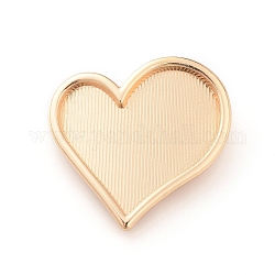 Zinc Alloy Hair Ties Findings, Cabochon Settings, For DIY Epoxy Resin, Heart, Light Gold, 39.5x37.5x6mm, Hole: 6mm, Tray: 34x33mm
