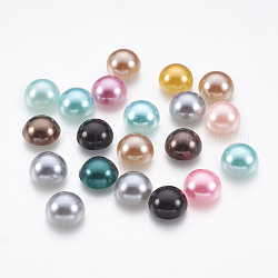 ABS Plastic Imitation Pearl Cabochons, Half Round, Mixed Color, 10x5mm