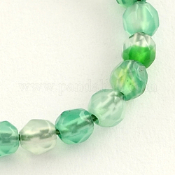 Dyed Round Natural Agate Beads Strands, Faceted, 3mm, Hole: 0.5mm, about 134pcs/strand, 14.5inch