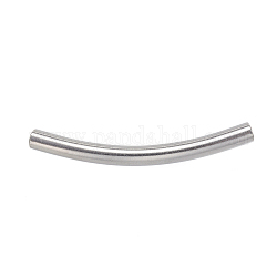 304 Stainless Steel Curved Tube Beads, Curved Tube Noodle Beads, Stainless Steel Color, 53x5mm, Hole: 3.5mm