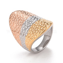 Placcatura ionica (ip) 304 anello per dito grosso in acciaio inossidabile da donna, colore misto, taglia americana 6 1/4 (16.7 mm) ~ taglia americana 9 (18.9 mm)