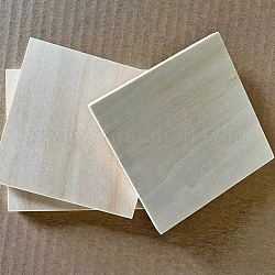 Tavole di legno non finite per la pittura, forniture artigianali fai da te, quadrato, beige, 10x10x0.4cm