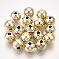 Placage uv perles en plastique abs, ronde, plaqué or, 15.5~16x15mm, Trou: 2.5mm