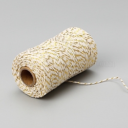 Круглый хлопковый шнур длиной 100 метр., декоративный шнур для подарочной упаковки, цветочный белый, 2 мм, около 109.36 ярда (100 м) / рулон