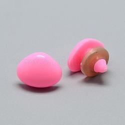 Nasi di plastica artigianale, nasi di sicurezza, perla rosa, 9x15.5x6.5mm, ago :3mm