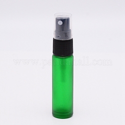 空のポータブルガラススプレーボトル  ファインミストアトマイザー  腹筋ダストキャップ付き  詰め替え式ボトル  グリーン  2x9.65cm  容量：10ミリリットル