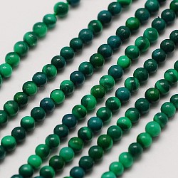 Synthétiques malachite perles rondes brins, teinte, 2mm, Trou: 0.8mm, Environ 184 pcs/chapelet, 16 pouce