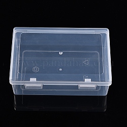 Boîtes de rangement rectangulaires en plastique avec couvercle à charnière, coffret à bijoux pour petits objets, stockage de bijoux, clair, 17x11x6 cm
