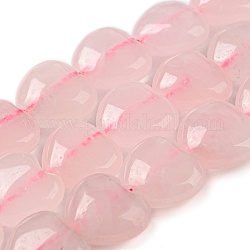 Granos naturales de abalorios de cuarzo rosa, corazón, 12x12~13x5.5~6mm, agujero: 1 mm, aproximamente 33 pcs / cadena, 14.57'' (37 cm)