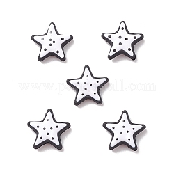 Perline di resina opaco, stella a pois, bianco, 18.5x19.5x5.2mm, Foro: 1.6 mm