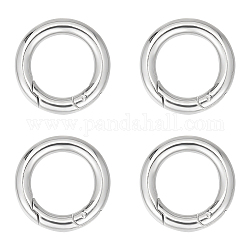 Unicraftale 4Pcs 304 Stainless Steel Spring Gate Rings, for Keychain, Round Ring, Stainless Steel Color, 7 Gauge, 20x3.5mm