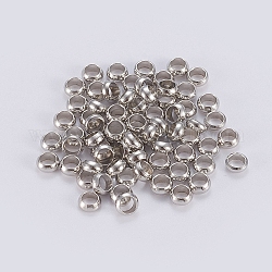 Perline ondulato in Ottone, rondelle, platino, 2x1.5mm, Foro: 1.2 mm, circa 500pcs/scatola
