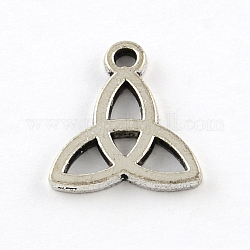 Tibetan Style Zinc Alloy Triangle Pendants, Lead Free & Cadmium Free, Antique Silver, 15.6x14x1.5mm, Hole: 2mm, about 1250pcs/1000g