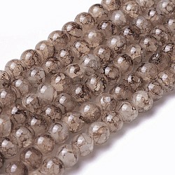 Spray Painted Glass Beads Strands, Round, Camel, 8~8.5mm, Hole: 1.5mm, about 100pcs/strand, 31.1 inch(79cm)