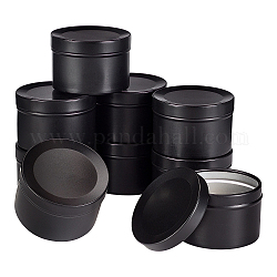 Vaso di alluminio, flip cover, scatola di imballaggio per alimenti, per accarezzare le foglie di tè, colonna, elettroforesi nera, 2x1-3/8 pollice (5.1x3.6 cm), capacità: 50 ml (1.69 fl. oz)