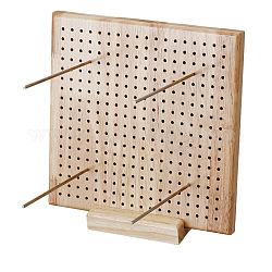 Квадратная деревянная доска для вязания крючком, Креативный коврик для вязания с дырочками своими руками, доска для плетения, бланшированный миндаль, 20x20 см