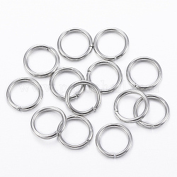 304 anelli di salto in acciaio inox, anelli di salto aperti, colore acciaio inossidabile, 20 gauge, 6x0.8mm, diametro interno: 4.5mm