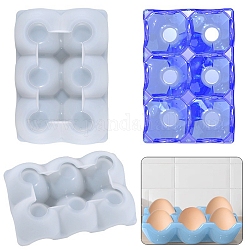 Силиконовые Молды для яиц, Молды для литья смолы, для изготовления лотков для яиц своими руками, можно использовать в кухонном холодильнике, белые, 145x100x37 мм