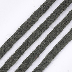Soft Faux Mink Fur Cords, Nylon Cord, Dark Olive Green, 9~10mm, about 110yards/bundle