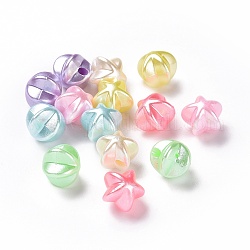 Perles acryliques de perles d'imitation, étoiles du nord, couleur mixte, 11x11.5x10mm, Trou: 2.5x2.2mm, environ 1020 pcs/500 g