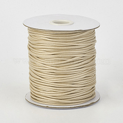 Eco-Friendly Korean Waxed Polyester Cord, BurlyWood, 0.8mm, about 174.97 yards(160m)/roll
