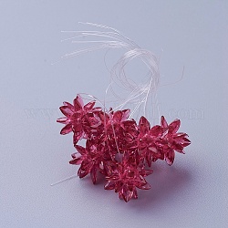 Glas gewebt Perlen, Blume / Wunderkerze, hergestellt aus Pferdeaugen-Anhängern, Medium violett rot, 13 mm