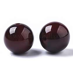Perles en résine, pierre d'imitation, ronde, brun coco, 20mm, Trou: 2mm