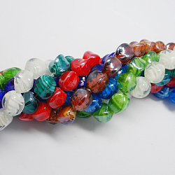 Perles vernissées manuelles, nacré, couleur mixte, 16x12x12mm, Trou: 2mm