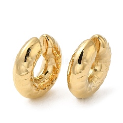 Ion Plating(IP) 304 Stainless Steel Cuff Earrings, Non Piercing Earrings, Round, Real 14K Gold Plated, 29x30x9.5mm