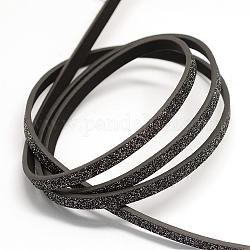 Плоские имитационные кожаные шнуры, случайный цвет на спине, чёрные, 5x2 мм, около 1.31 ярда (1.2 м) / прядь