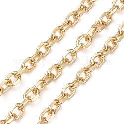 Ovale Kabelketten aus oxidiertem Aluminium, ungeschweißte, golden, Link: 9x7.5x2 mm, ca. 30 Yards / Rolle