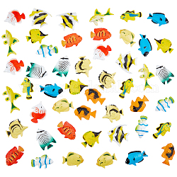 Jouets en plastique de poissons tropicaux artificiels, jouets animaux marins assortis, pour les enfants, couleur mixte, 29.2~55x53~65x6.2~11mm