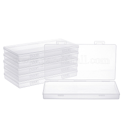 Polypropylene(PP) Storage Boxes, with Hinged Lid, for Pencils, Pens, Drill Bits, Office Supplies, Rectangle, Clear, 18.6x10.25x1.8cm