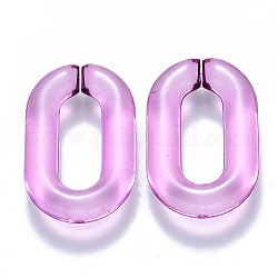 Anillos de acrílico transparente enlace, conectores de enlace rápido, para hacer cadenas de cable, oval, orquídea, 31x19.5x5.5mm, diámetro interior: 19.5x7.5 mm
