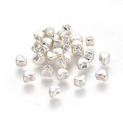 Séparateurs perles en alliage de style tibétain, sans plomb & sans nickel & sans cadmium , cœur, argent mat, 3.5x4x3mm, Trou: 1.5mm