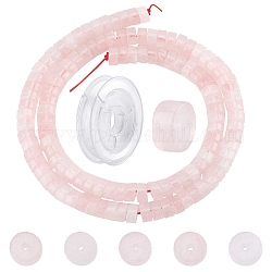 Braccialetti elastici fai da te sunnyclue che fanno kit, inclusi 1 filo di perline di quarzo rosa naturale con disco a 1 filo e 6x3 fili elastici per perline elastiche resistenti, 1mm, Foro: 119~131 mm, circa 14.76~15.74pcs/filo, 37.5~40 pollice ({2} cm)