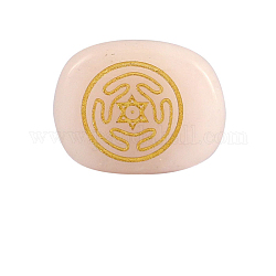 Натуральные резные целебные камни из розового кварца, овал с колесом из камней Гекаты, Карманные пальмовые камни для развития Рейки, 20x25x6.5 мм