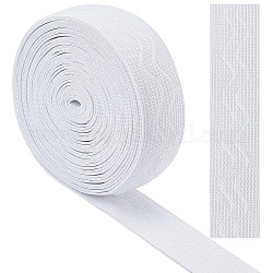 GORGECRAFT 5 Yards 25mm Wide Non-Slip Elastic Ribbon Wave Silicone Elastic Gripper Band Stretch Rubbers Elastic Belt for DIY Garment Sewing Crafts Sports Shorts Accessories, White
