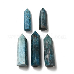 Natural Apatite Display Decoration, Healing Stone Wands, for Reiki Chakra Meditation Therapy Decos, Hexagonal Prism/Bullet, 66~98x22.5~26.5x20~23mm