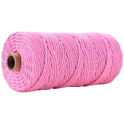 工芸品の編み物用の綿糸  ショッキングピンク  3mm  約109.36ヤード（100m）/ロール