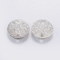 Connettori per collegamenti in ferro, texture, rotondo e piatto, platino, 10x0.2mm, Foro: 1 mm